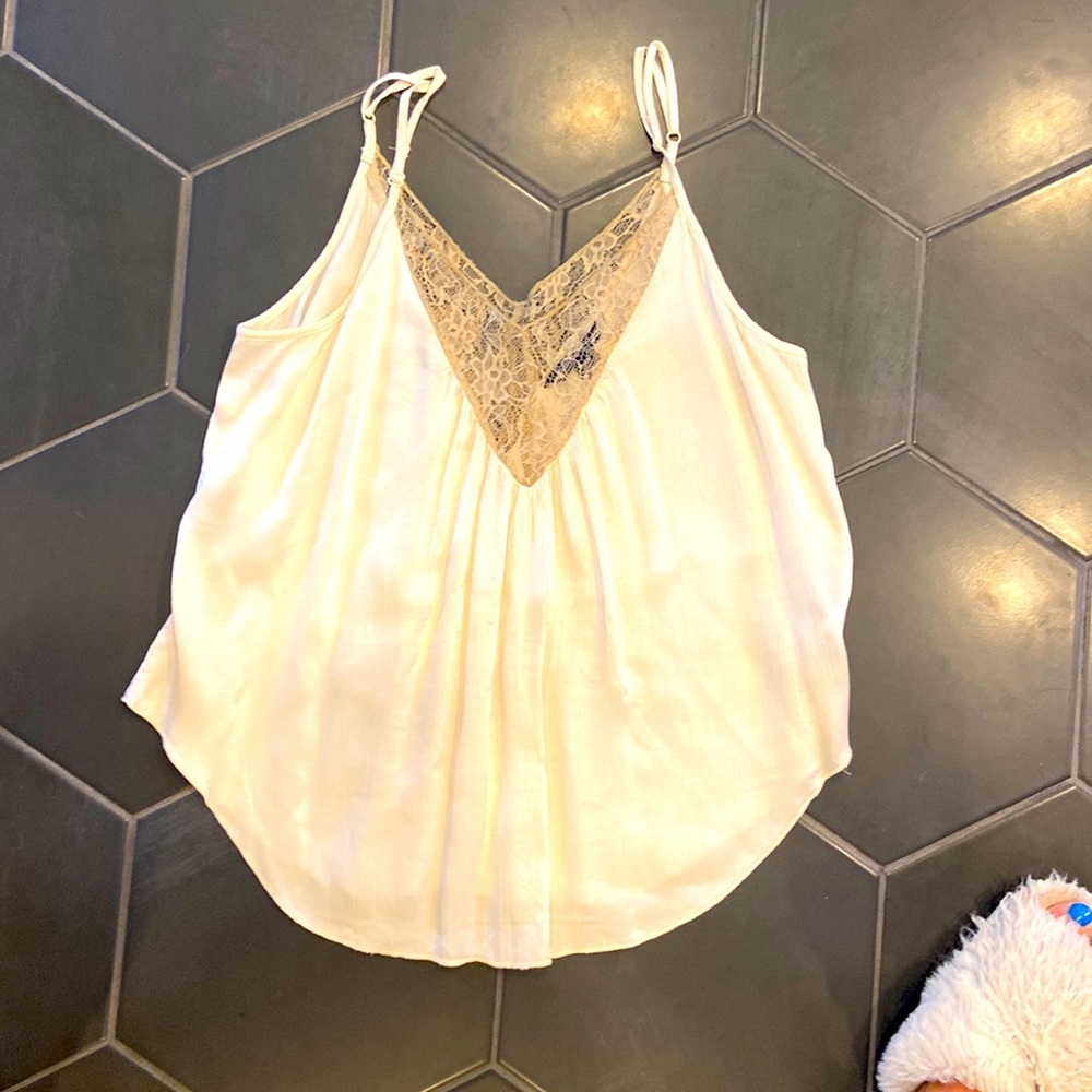 American Eagle Ivory silk camisole